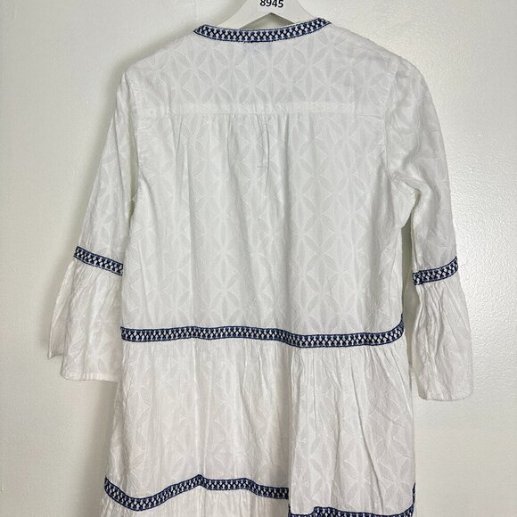 TOMMY BAHAMA Embroidered Tiered Cotton Cover-Up Dress in White Size X-Small - Picture 11 of 11